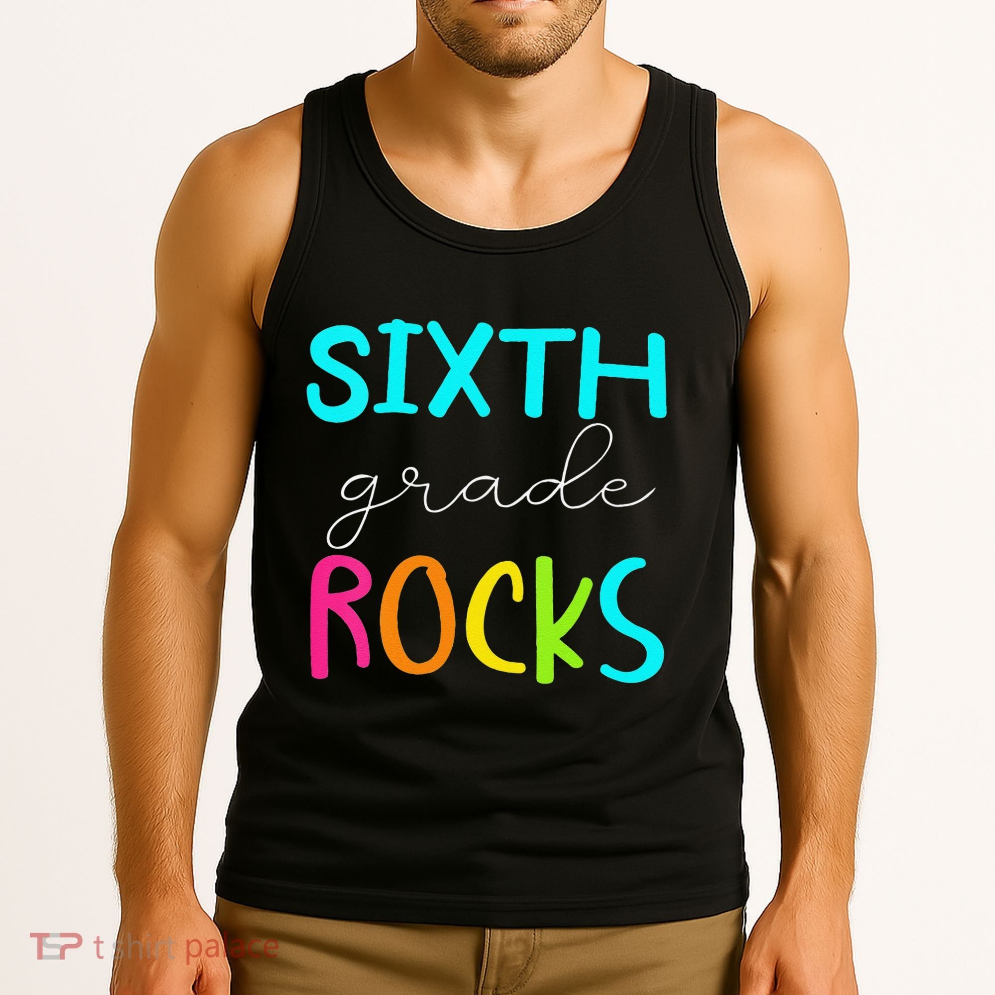 Funny Sixth Grade Rocks Team 6th Grade Teacher Tank Top