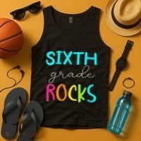 Funny Sixth Grade Rocks Team 6th Grade Teacher Tank Top thumb 4