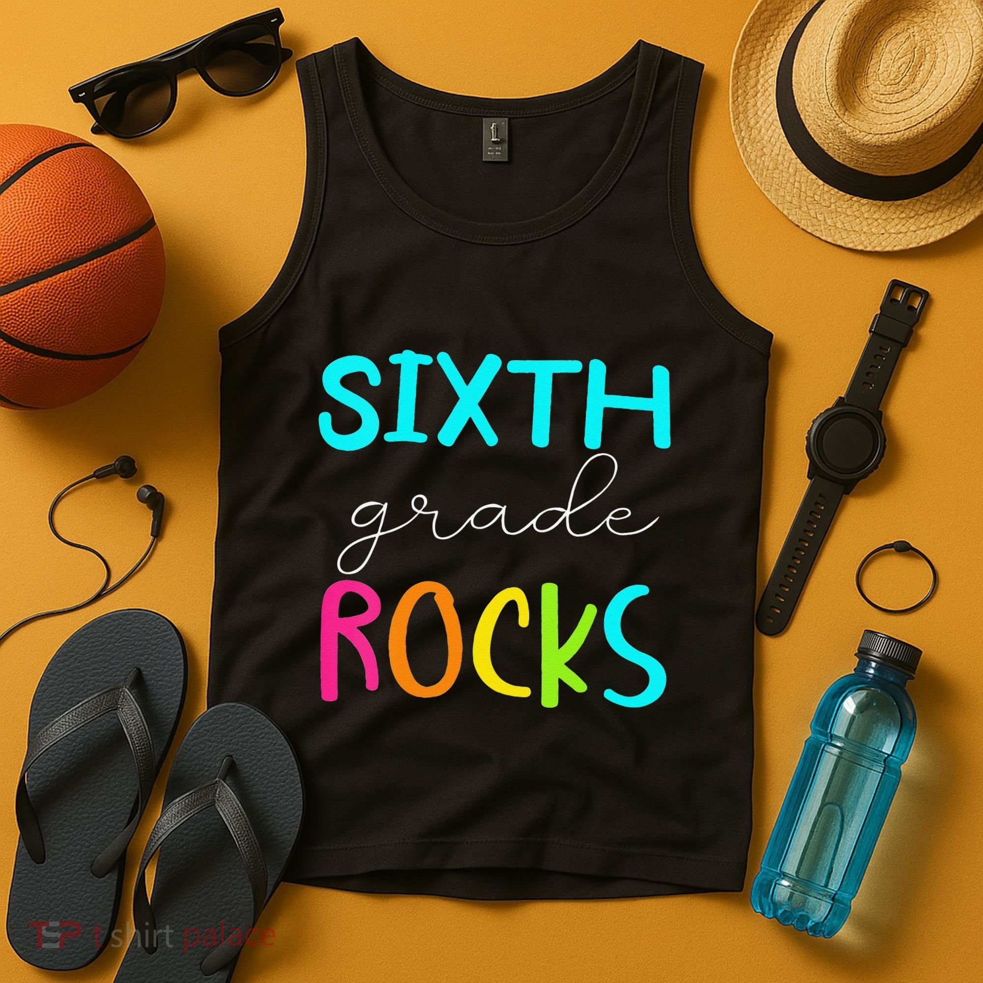 Funny Sixth Grade Rocks Team 6th Grade Teacher Tank Top