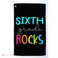 Funny Sixth Grade Rocks Team 6th Grade Teacher Golf Towel thumb 0
