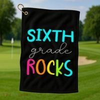 Funny Sixth Grade Rocks Team 6th Grade Teacher Golf Towel thumb 1