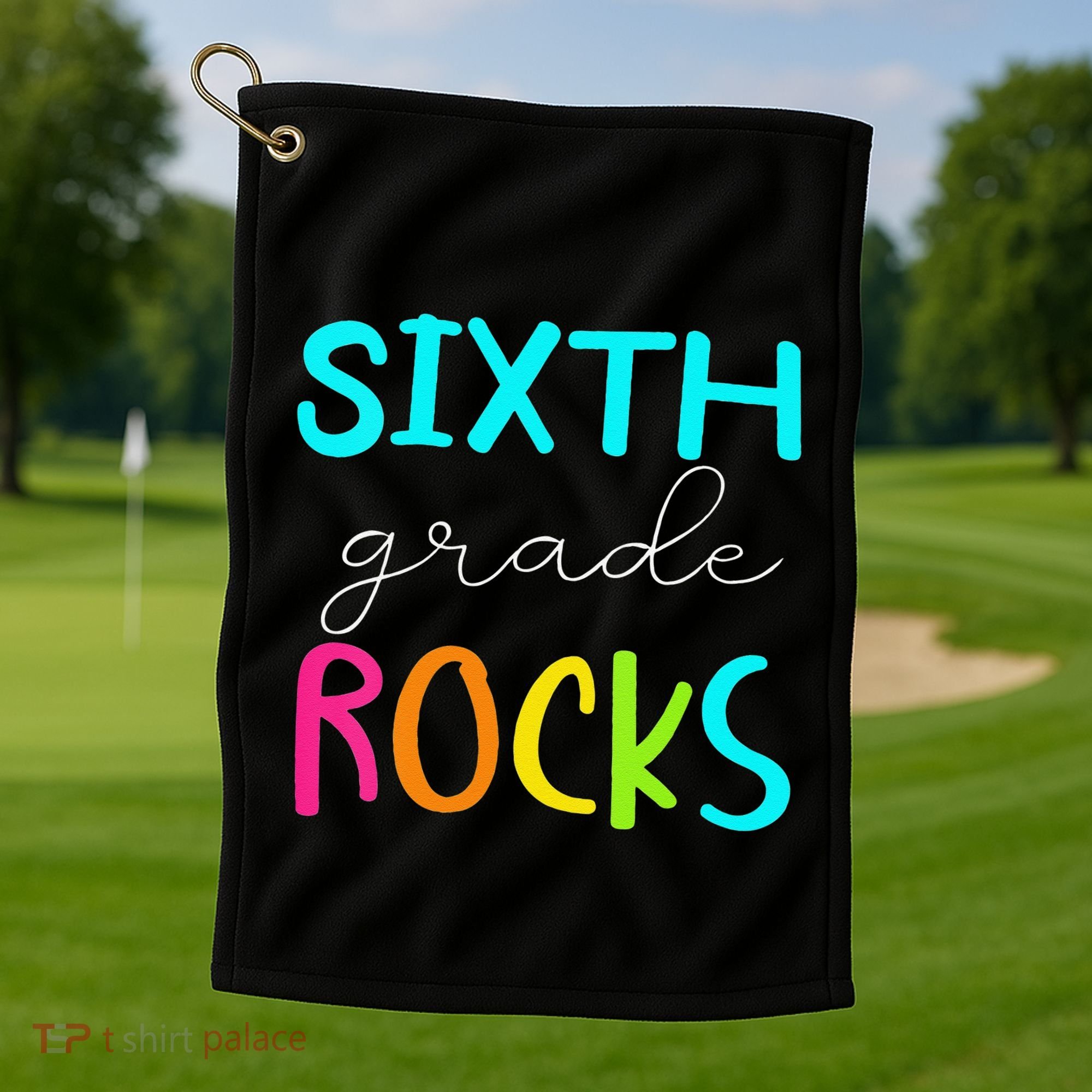 Funny Sixth Grade Rocks Team 6th Grade Teacher Golf Towel