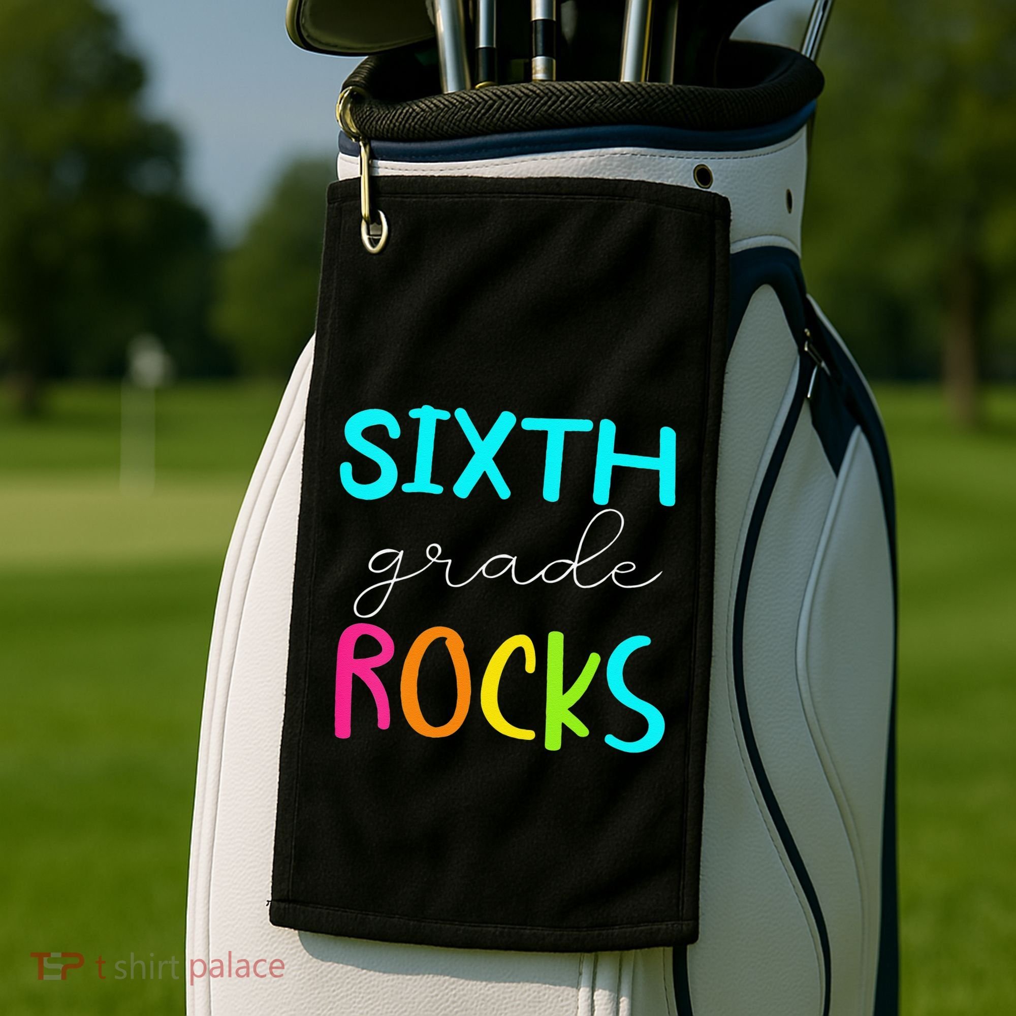 Funny Sixth Grade Rocks Team 6th Grade Teacher Golf Towel