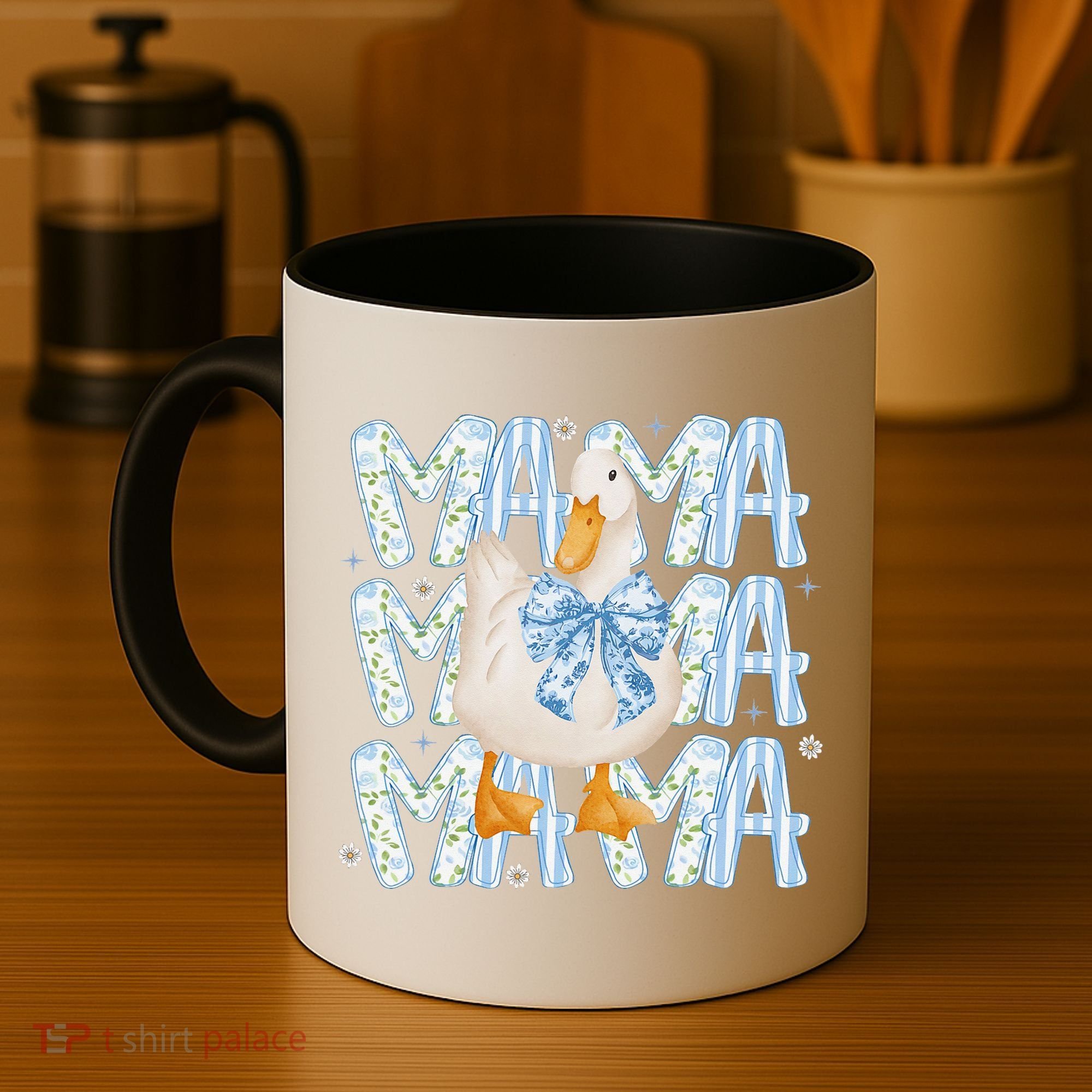 Floral Silly Goose Boho Mama Mom Farm Duck Animal Goose Coffee Mug