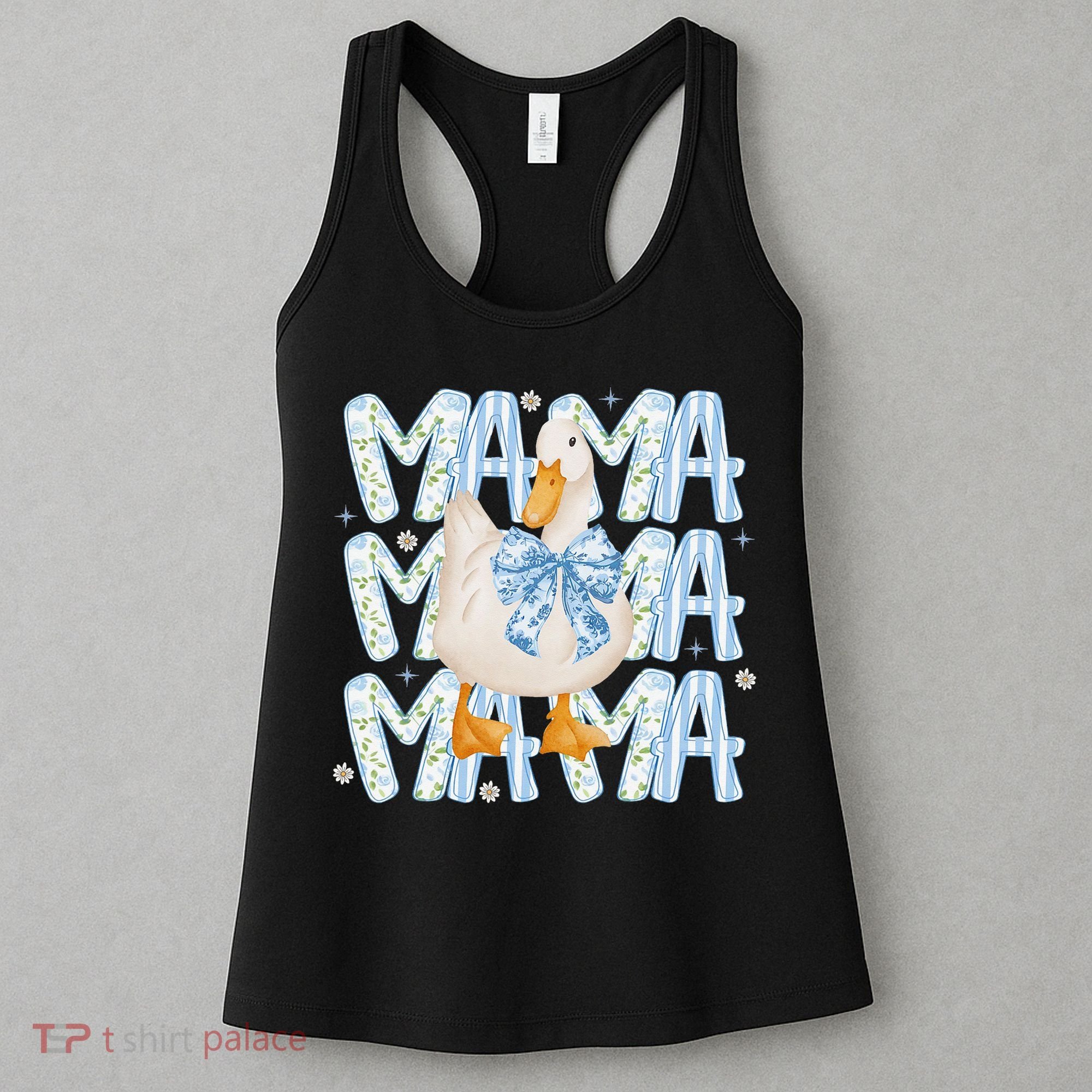 Floral Silly Goose Boho Mama Mom Farm Duck Animal Goose Women's Tank Top