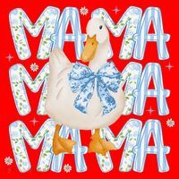 Floral Silly Goose Boho Mama Mom Farm Duck Animal Goose Santa Hat thumb 1