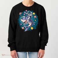 Funny Space Galaxy Astronaut Shark Women's Sweatshirt thumb 0