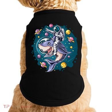 Funny Space Galaxy Astronaut Shark Doggie Tank