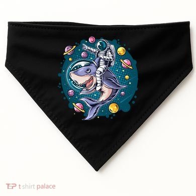 Funny Space Galaxy Astronaut Shark USA-Made Doggie Bandana