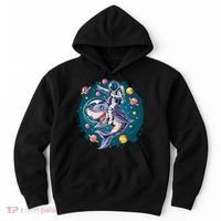 Funny Space Galaxy Astronaut Shark Hoodie thumb 0