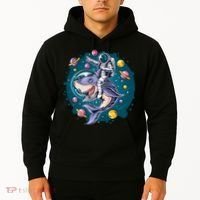 Funny Space Galaxy Astronaut Shark Hoodie thumb 2