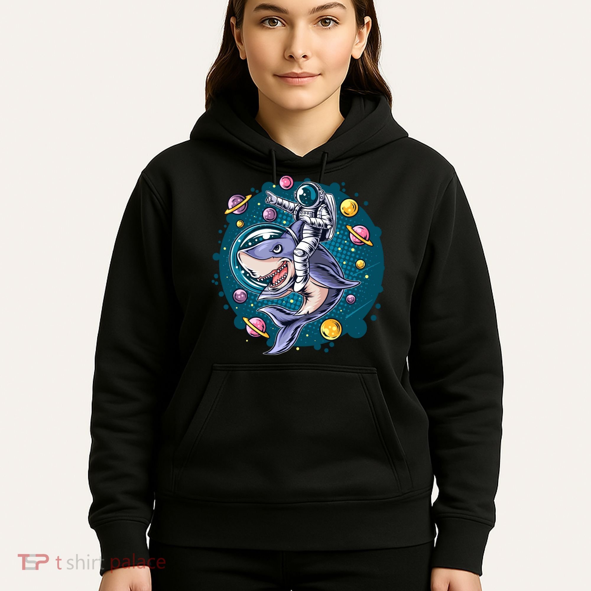 Funny Space Galaxy Astronaut Shark Hoodie