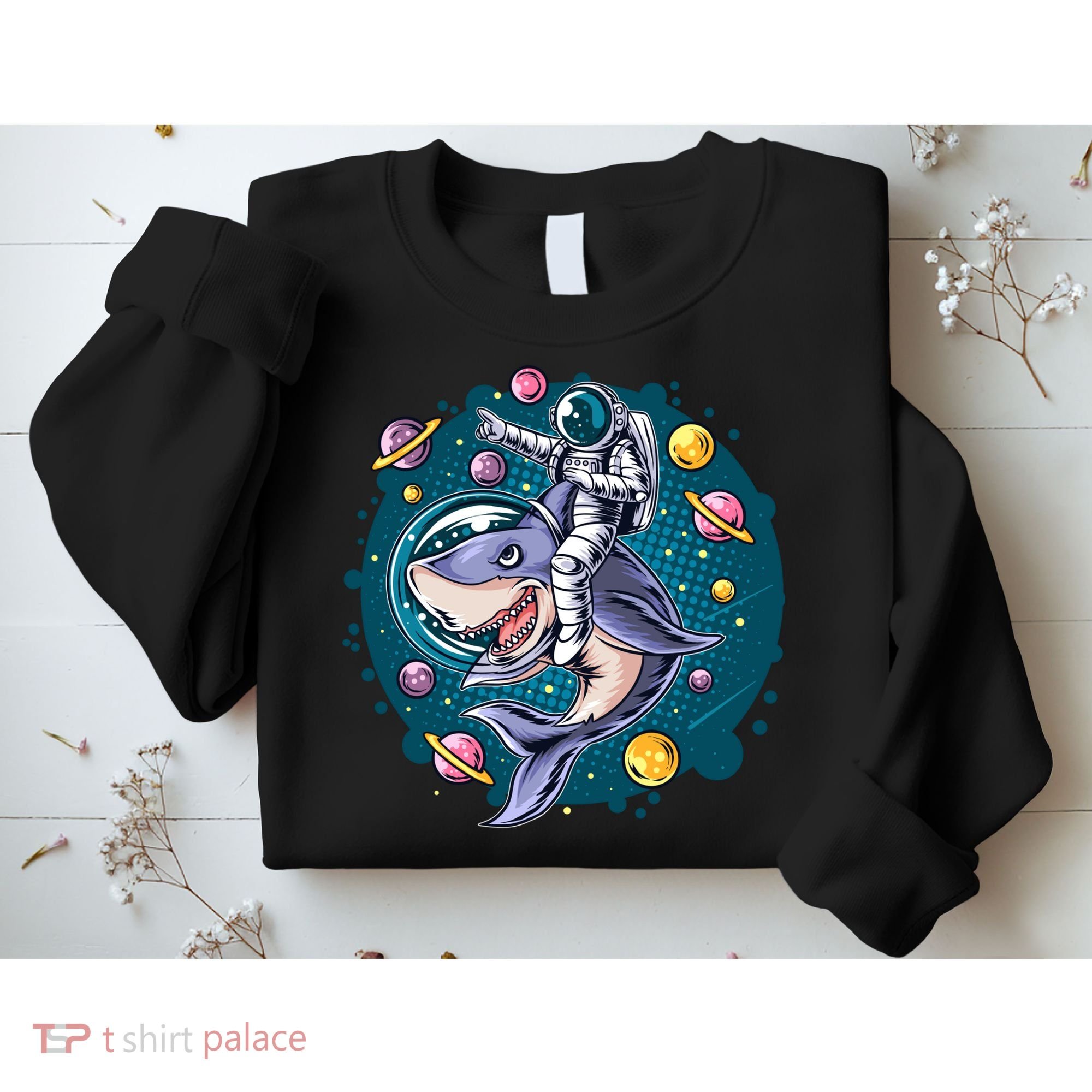 Funny Space Galaxy Astronaut Shark Sweatshirt
