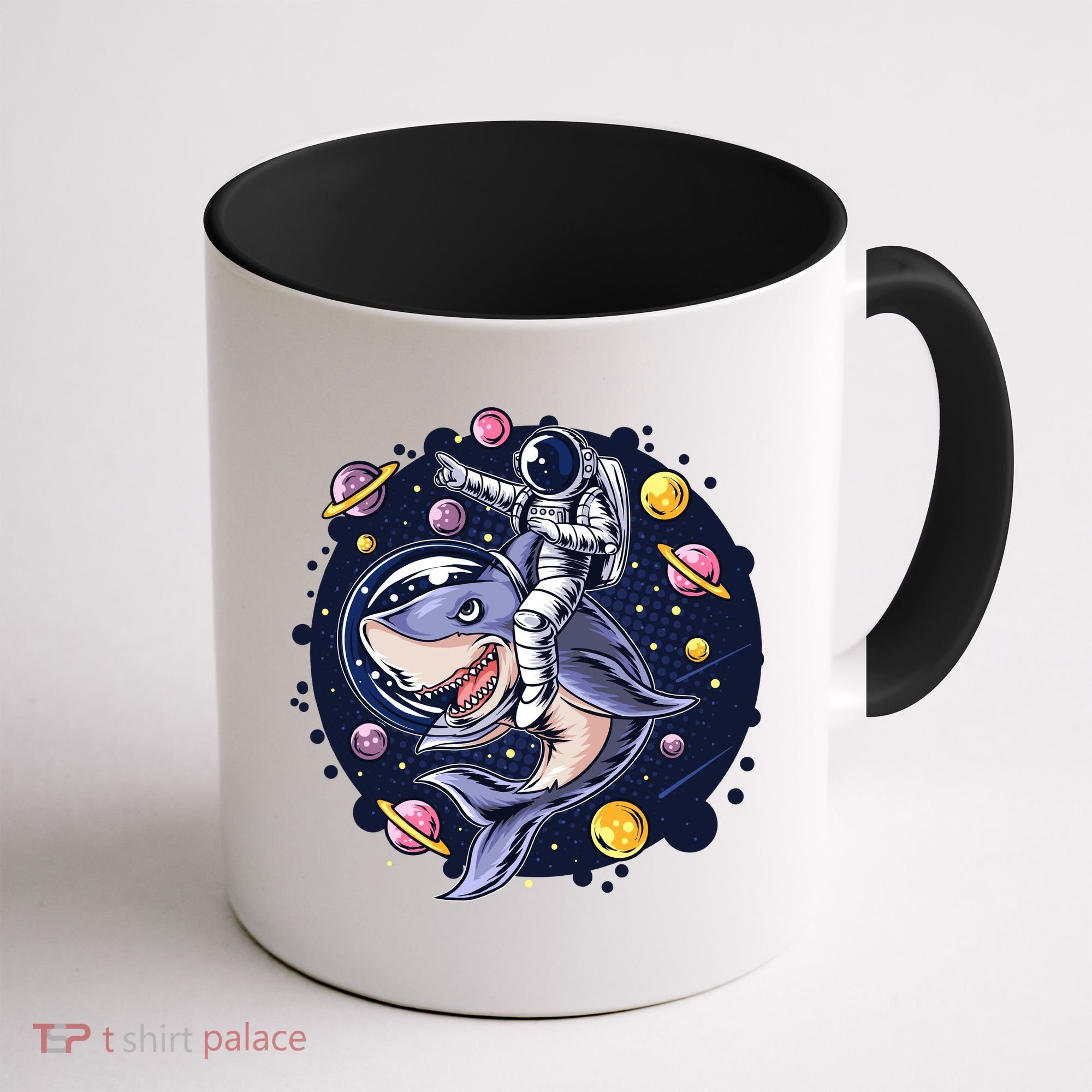 Funny Space Galaxy Astronaut Shark Coffee Mug