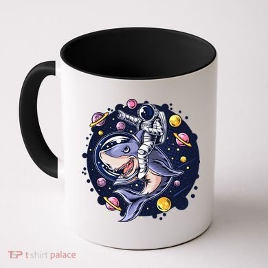 Funny Space Galaxy Astronaut Shark Coffee Mug