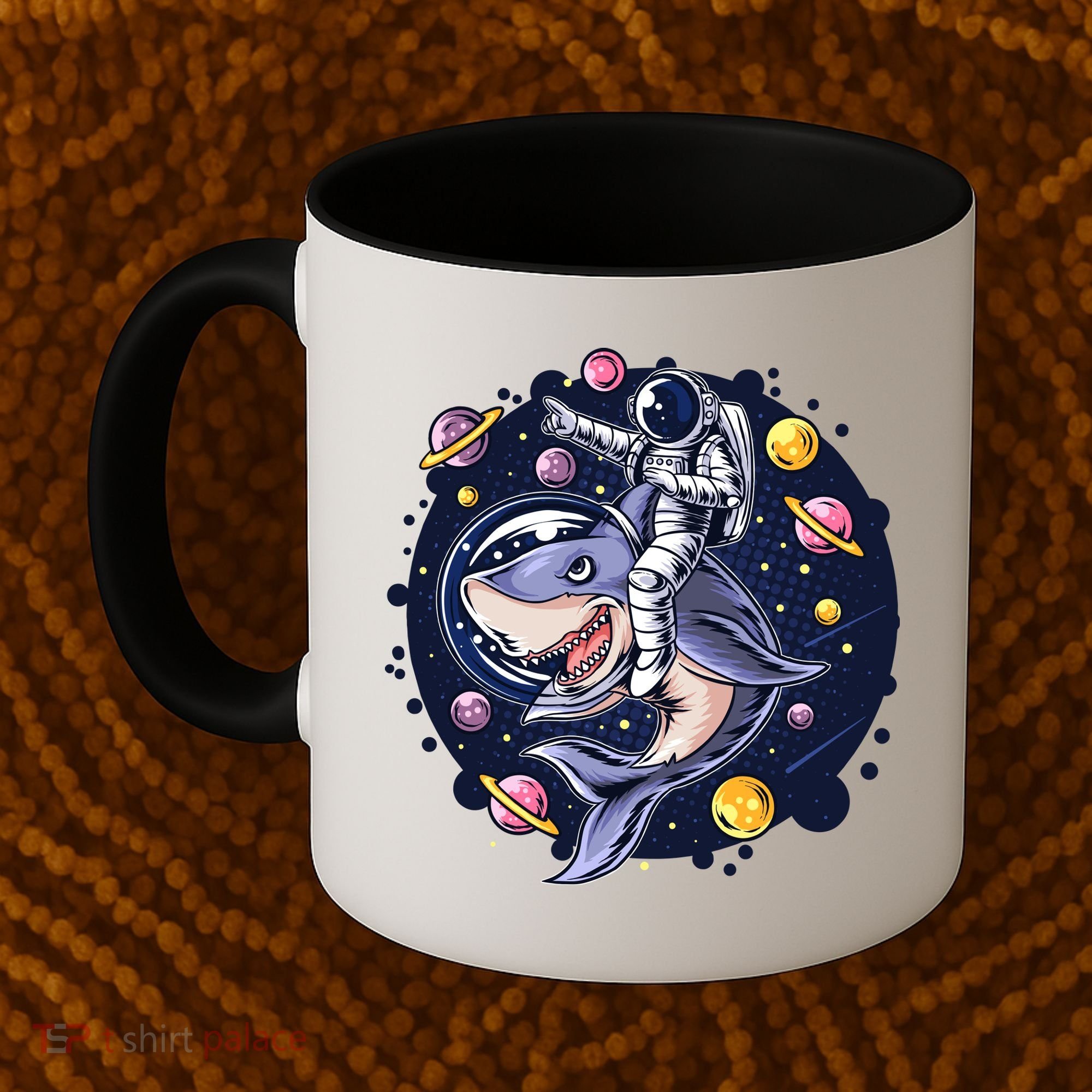 Funny Space Galaxy Astronaut Shark Coffee Mug