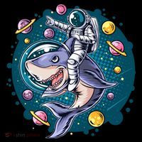 Funny Space Galaxy Astronaut Shark Women's Hoodie thumb 2