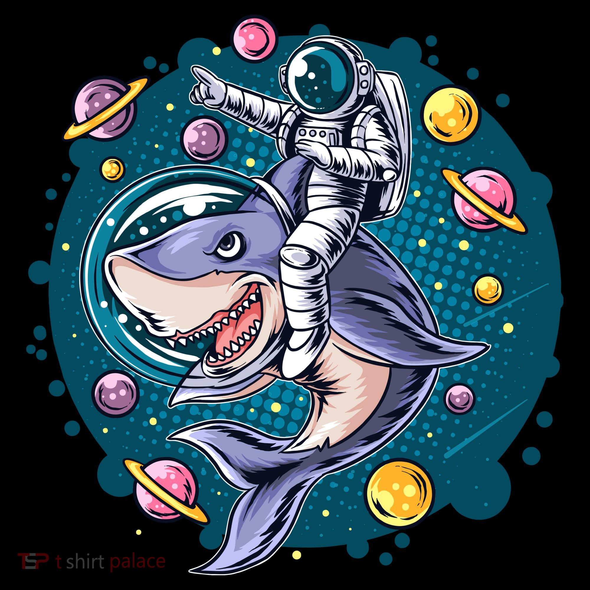 Funny Space Galaxy Astronaut Shark Women's Hoodie