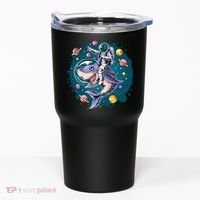 Funny Space Galaxy Astronaut Shark Tumbler thumb 0