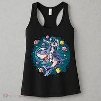 Funny Space Galaxy Astronaut Shark Women's Tank Top thumb 3