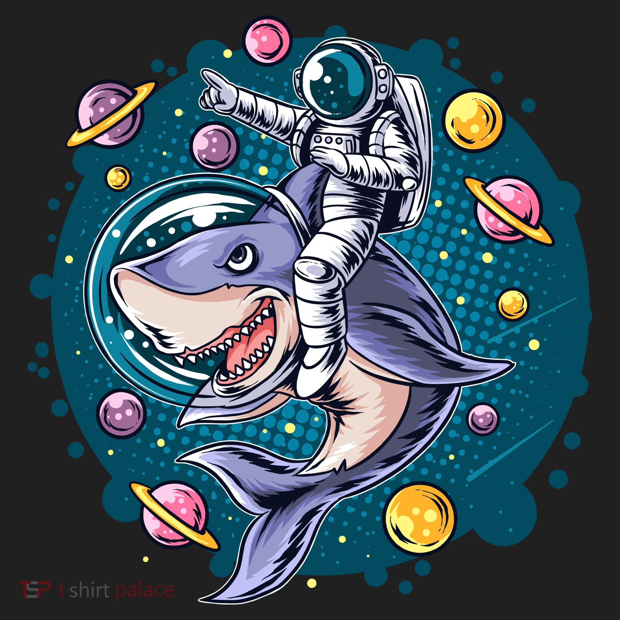 Funny Space Galaxy Astronaut Shark Hat