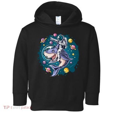 Funny Space Galaxy Astronaut Shark Toddler Hoodie