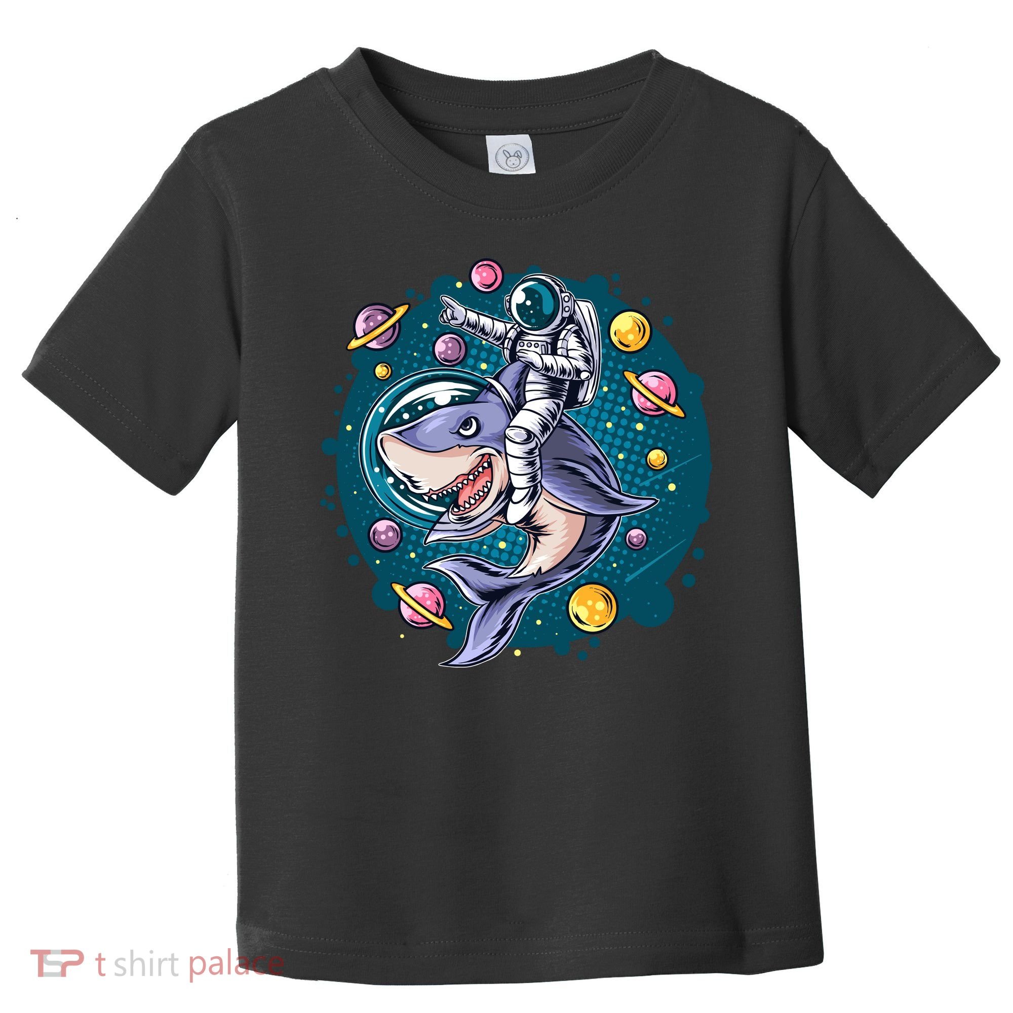 Funny Space Galaxy Astronaut Shark Toddler T-Shirt