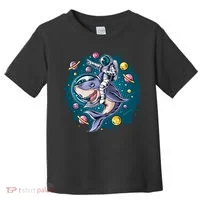 Funny Space Galaxy Astronaut Shark Toddler T-Shirt thumb 0