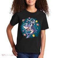 Funny Space Galaxy Astronaut Shark Kids T-Shirt thumb 2