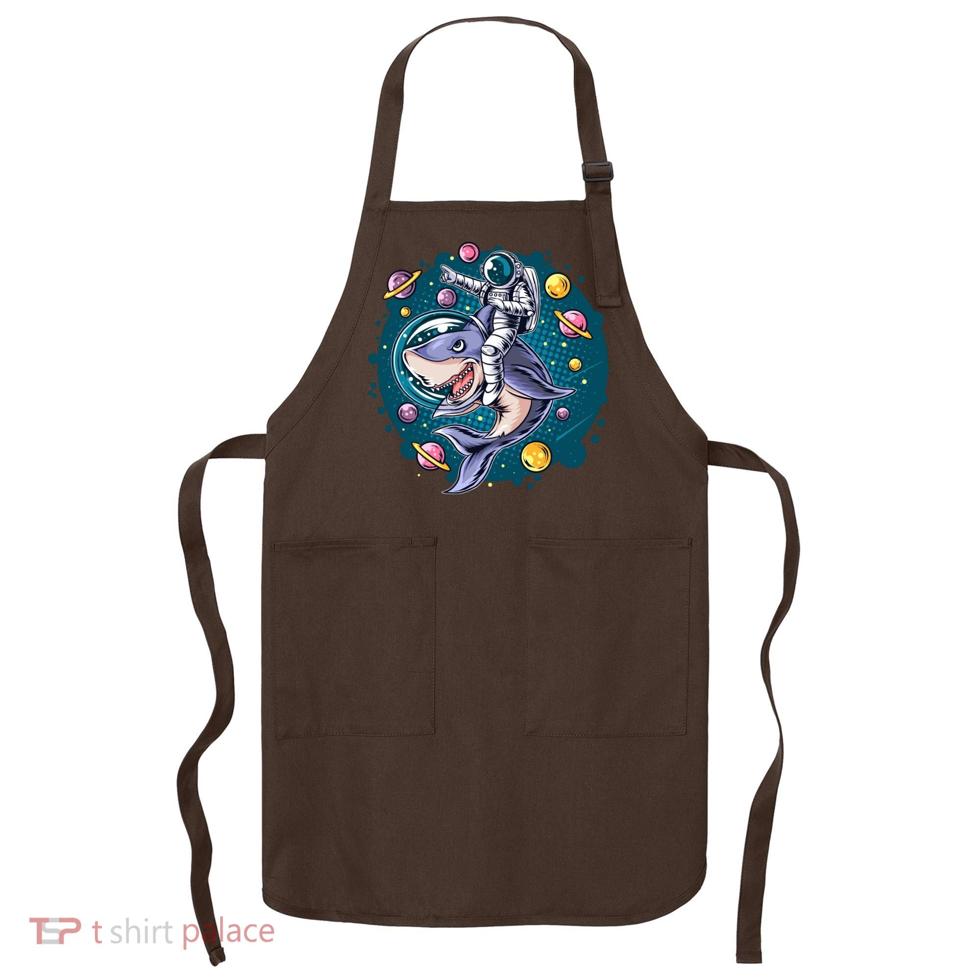 Funny Space Galaxy Astronaut Shark Apron