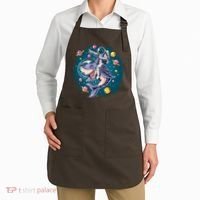 Funny Space Galaxy Astronaut Shark Apron thumb 2