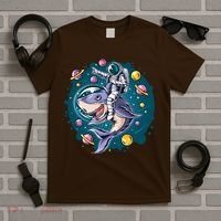 Funny Space Galaxy Astronaut Shark T-Shirt thumb 5