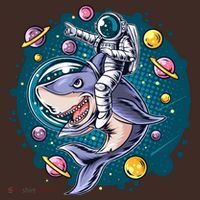 Funny Space Galaxy Astronaut Shark Mousepad thumb 1