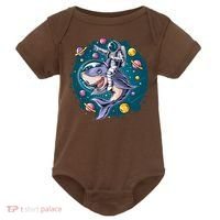Funny Space Galaxy Astronaut Shark Baby Bodysuit thumb 0