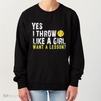 Funny Softball Gift Throw Like A Cool Gift Women's Sweatshirt thumb 0