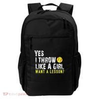 Funny Softball Gift Throw Like A Cool Gift Backpack thumb 0