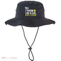Funny Softball Gift Throw Like A Cool Gift Bucket Hat thumb 0