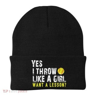 Funny Softball Gift Throw Like A Cool Gift Beanie