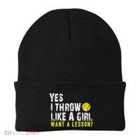 Funny Softball Gift Throw Like A Cool Gift Beanie thumb 0