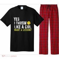 Funny Softball Gift Throw Like A Cool Gift Pajama Set thumb 0
