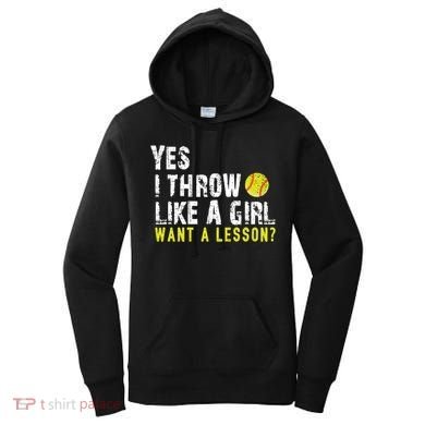 Funny Softball Gift Throw Like A Cool Gift Women's Hoodie