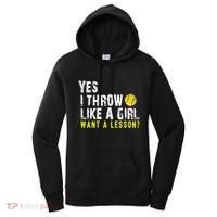 Funny Softball Gift Throw Like A Cool Gift Women's Hoodie thumb 0
