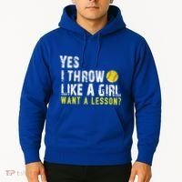 Funny Softball Gift Throw Like A Cool Gift Hoodie thumb 2