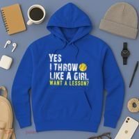 Funny Softball Gift Throw Like A Cool Gift Hoodie thumb 3
