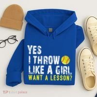 Funny Softball Gift Throw Like A Cool Gift Hoodie thumb 4