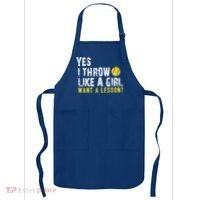Funny Softball Gift Throw Like A Cool Gift Apron thumb 0