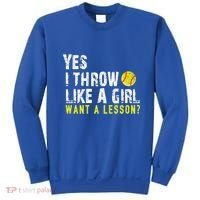 Funny Softball Gift Throw Like A Cool Gift Sweatshirt thumb 0
