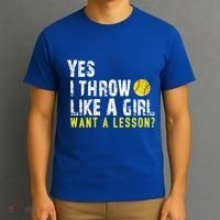 Funny Softball Gift Throw Like A Cool Gift T-Shirt thumb 3