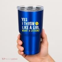 Funny Softball Gift Throw Like A Cool Gift Tumbler thumb 2