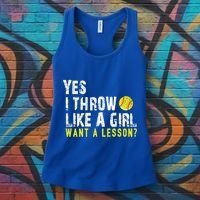 Funny Softball Gift Throw Like A Cool Gift Women's Tank Top thumb 3